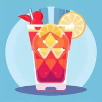 AI generated Liquor Cocktail Drinks Icon Clip Art Sticker Decoration Simple Background photo