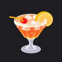 AI generated Liquor Cocktail Drinks Icon Clip Art Sticker Decoration Simple Background photo