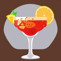 AI generated Liquor Cocktail Drinks Icon Clip Art Sticker Decoration Simple Background photo