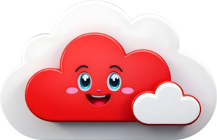 AI generated a red cloud 3d png