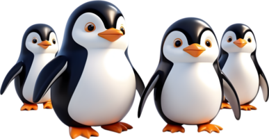 AI generated penguin cartoon, transparent background, transparent png