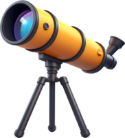 AI generated telescope on tripod with transparent background png