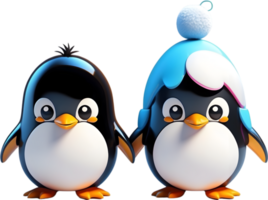 ai generato pinguino cartone animato, trasparente sfondo, trasparente png