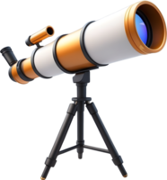 AI generated telescope on tripod with transparent background png