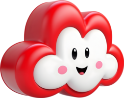 ai generado un rojo nube 3d png