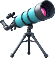 AI generated telescope on tripod with transparent background png