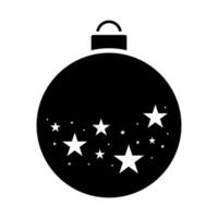 Navidad pelota estrellas plano icono vector ilustración