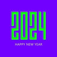 Happy New Year 2024 Colorful Text Banner Vector Illustration