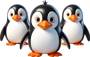 AI generated penguin cartoon, transparent background, transparent png