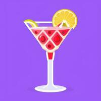 AI generated Liquor Cocktail Drinks Icon Clip Art Sticker Decoration Simple Background photo