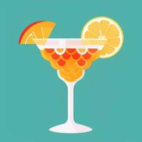 AI generated Liquor Cocktail Drinks Icon Clip Art Sticker Decoration Simple Background photo