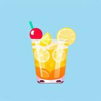 AI generated Liquor Cocktail Drinks Icon Clip Art Sticker Decoration Simple Background photo