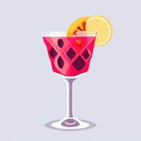 AI generated Liquor Cocktail Drinks Icon Clip Art Sticker Decoration Simple Background photo