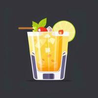 AI generated Liquor Cocktail Drinks Icon Clip Art Sticker Decoration Simple Background photo