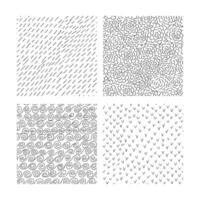 Set of ink hand drawn abstract seamless textures. Collection of four seamless pattern with scribbles, lines, semicircles and waves. Modern trendy background or illustration. vector