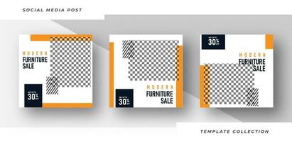 Best offer modern furniture for sale social media post template design banners. Pro Vector