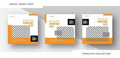 Best offer modern furniture for sale social media post template design banners. Pro Vector