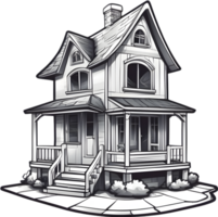 AI generated cartoon house Png