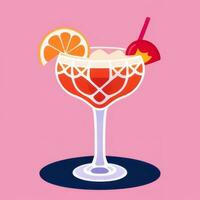 AI generated Liquor Cocktail Drinks Icon Clip Art Sticker Decoration Simple Background photo