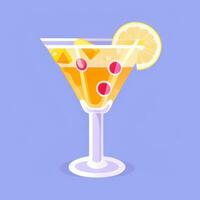 AI generated Liquor Cocktail Drinks Icon Clip Art Sticker Decoration Simple Background photo