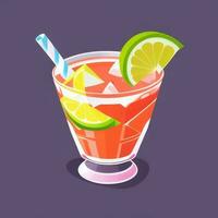 AI generated Liquor Cocktail Drinks Icon Clip Art Sticker Decoration Simple Background photo