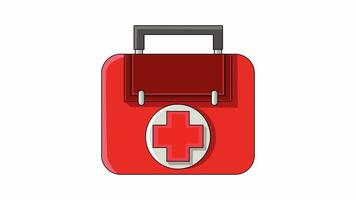 Animation forms a first aid box icon video