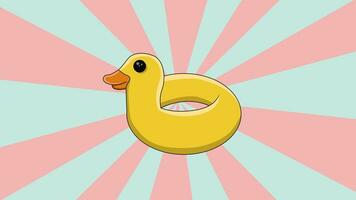 Animation of a duck-shaped buoy icon with a rotating background video