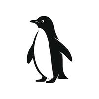 limpiar y mínimo pingüino logo en silueta vector icono