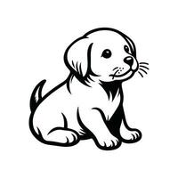 vector ilustración logo icono perrito silueta en contra un blanco fondo