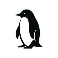 Clean and Minimal Penguin Logo in Silhouette Vector Icon