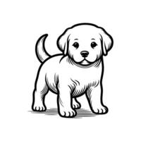 sencillo elegancia logo icono silueta de un perrito en vector en blanco antecedentes