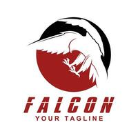 Simple falcon vector logo design, logo suitable for sport team, media company, and secure agency