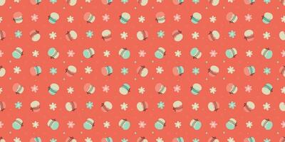 Red seamless pattern with Easter cakes vector