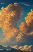 AI generated Majestic Beautiful Cloud Illustration Painting Background photo