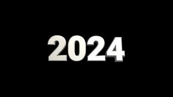 contento nuevo año 2024 en un transparente antecedentes. contento nuevo año celebracion concepto.nuevo año 2024 video