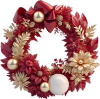 AI generated Premium holiday wreaths, elegant festive decor, sophisticated wreath designs, high-end Christmas ornaments, luxury winter celebration, exclusive holiday accessories, png