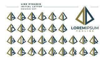 Set of geometric pyramid letter O OO logo, number 0 00 design vector