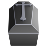 Halloween coffin clipart flat design icon isolated on transparent background, 3D render Halloween concept png