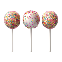 ai genererad 3 lollypops med sötsaker på den på transparent bakgrund - ai genererad png