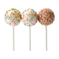 AI generated 3 Lollypops with Sweets on it on Transparent background - Ai Generated png