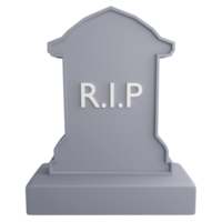 Headstone clipart flat design icon isolated on transparent background, 3D render Halloween concept png