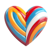 AI generated Colorful Beautiful Heart on Transparent  background - Ai Generated png