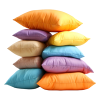 AI generated Beautiful Cushions of Different Colors on Transparent background - Ai Generated png