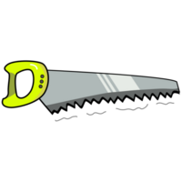 hand drawn sticker cartoon doodle of a hand saw png