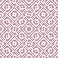Pink and white seamless japanese style intersecting circles spiral pattern vector