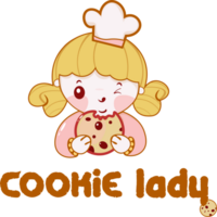 Cookie Logo with concept cheerful lady png
