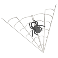 Spider on the web clipart flat design icon isolated on transparent background, 3D render Halloween concept png