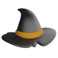 Witch hat clipart flat design icon isolated on transparent background, 3D render Halloween concept png