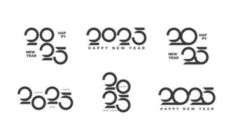 Set of 2025 new year logo text design concept. vector