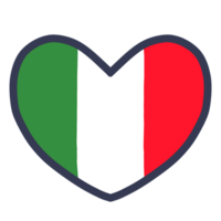 amor corazón de Italia bandera png